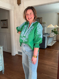 Embroidered Caftan Top