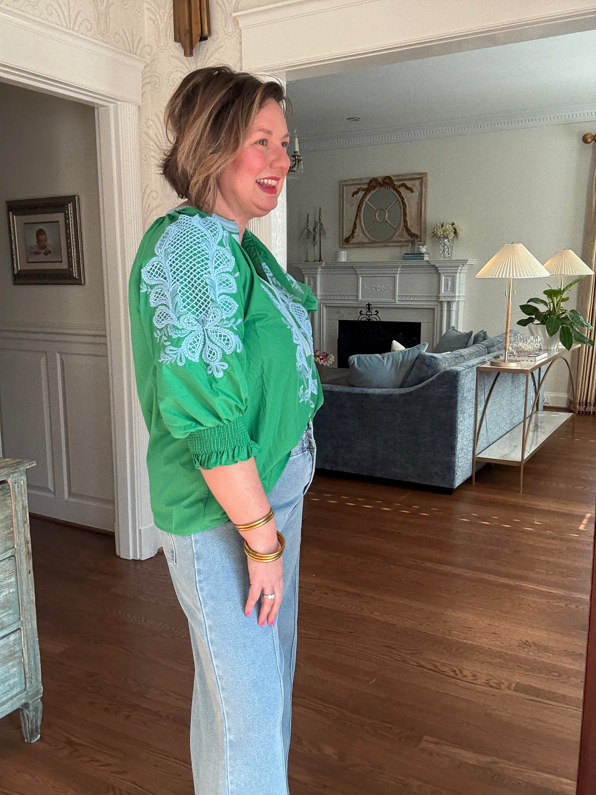 Embroidered Caftan Top