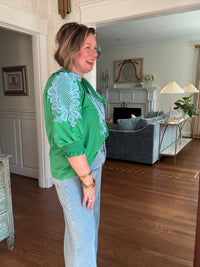 Embroidered Caftan Top