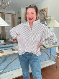 Striped Button-Down Tunic