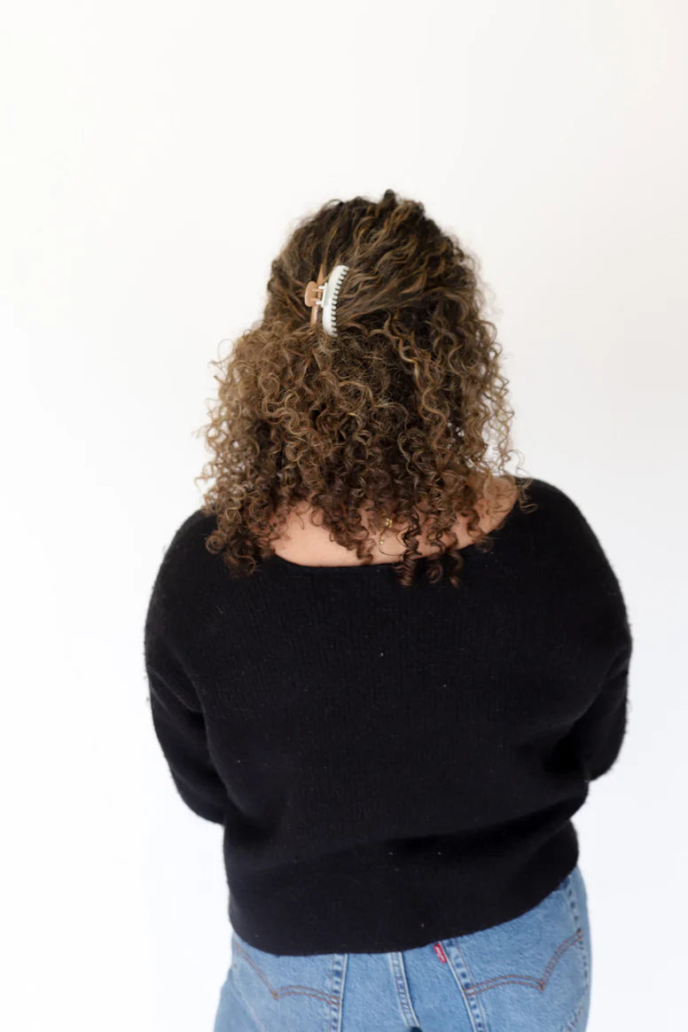 Two-Toned Shiny Mini Hold Everything Claw - White + Light Brown