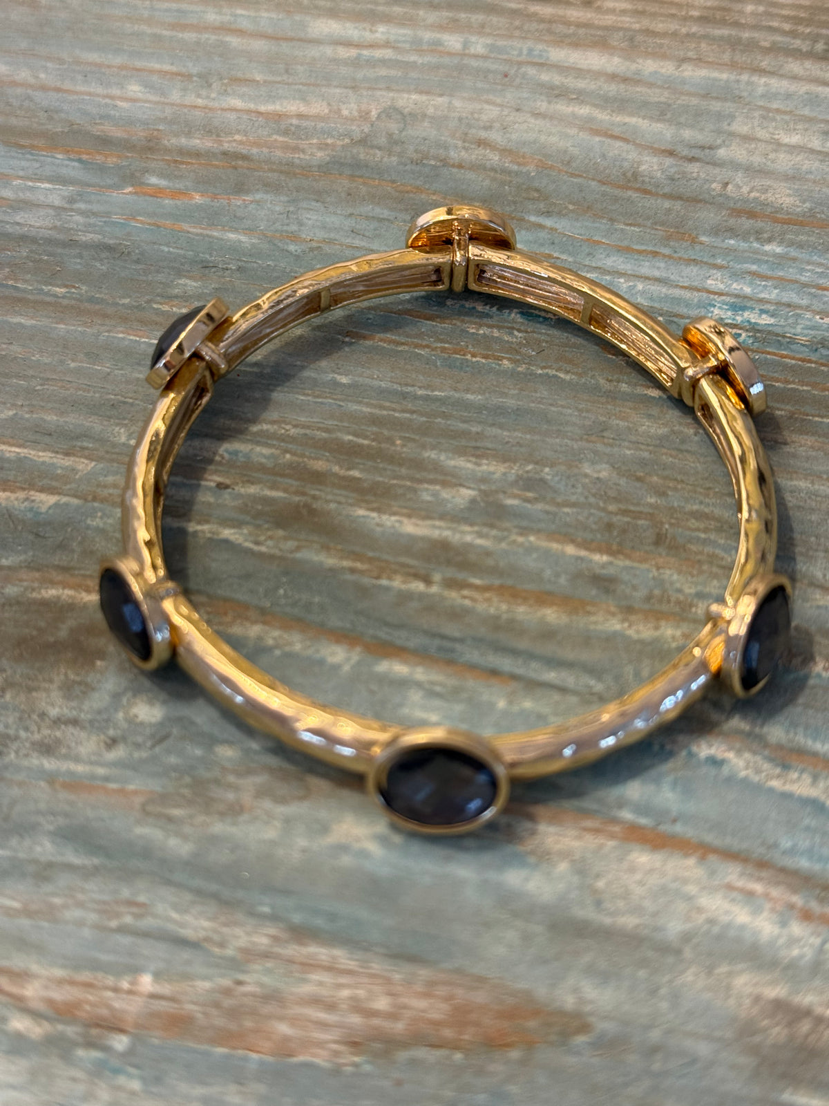 Textured Gold Bead Stretch Bracelet