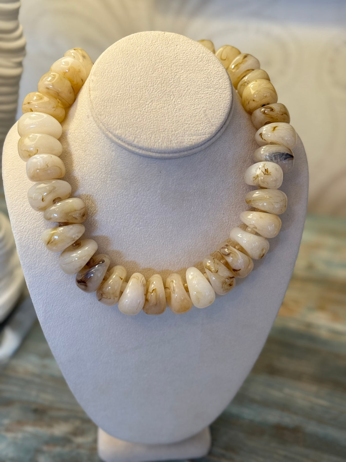 Chunky Ivory Bead Necklace