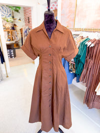 Short Sleeve Button Down Dress