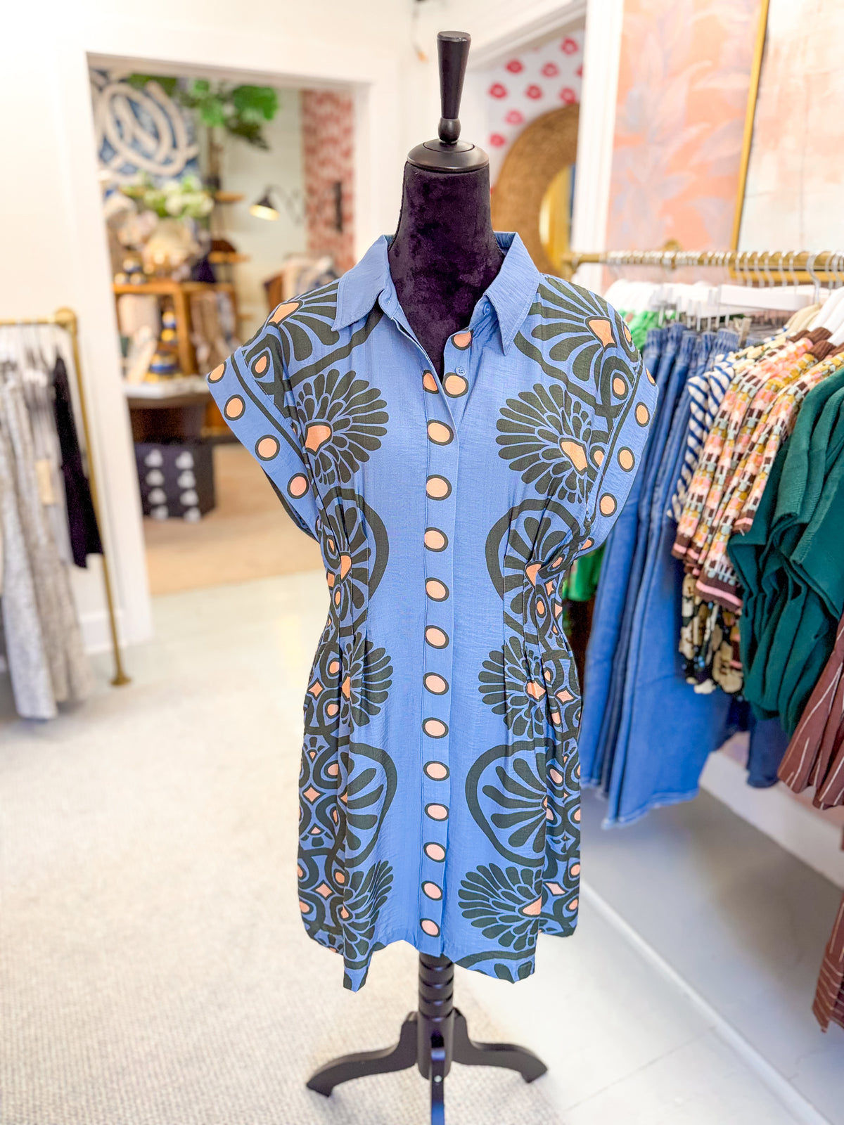 Santorini Stroll Short Sleeve Dress