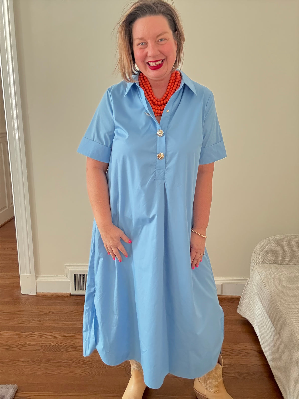 Simple Pocket Midi Dress