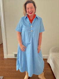 Simple Pocket Midi Dress