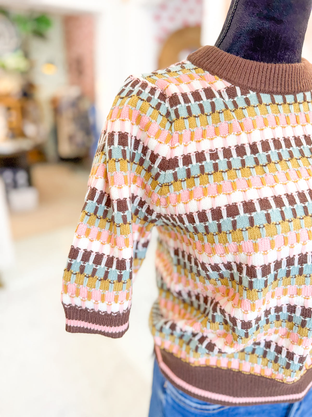 Multi Color Striped Knit Top
