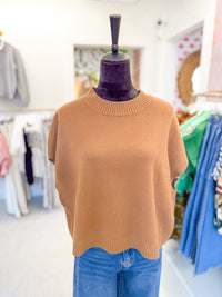 Dropped Shoulder Sweater - Camel