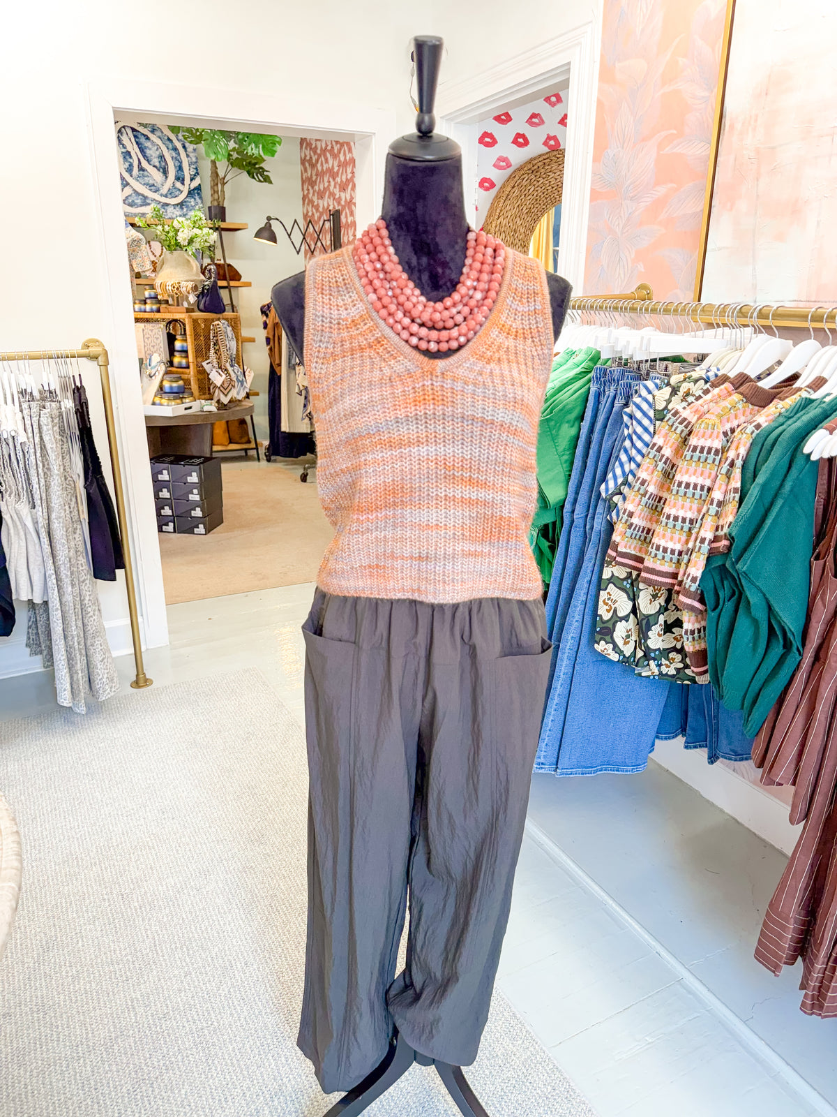 Front Seam Relaxed Pant - Olive Ash