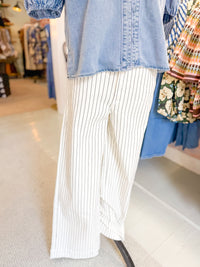 The Charlotte High Rise Stripped Wide Leg Jean