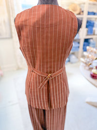 Brown Pinstripe Tailored Vest