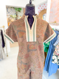 Willow Grove Floral Half Zip Top