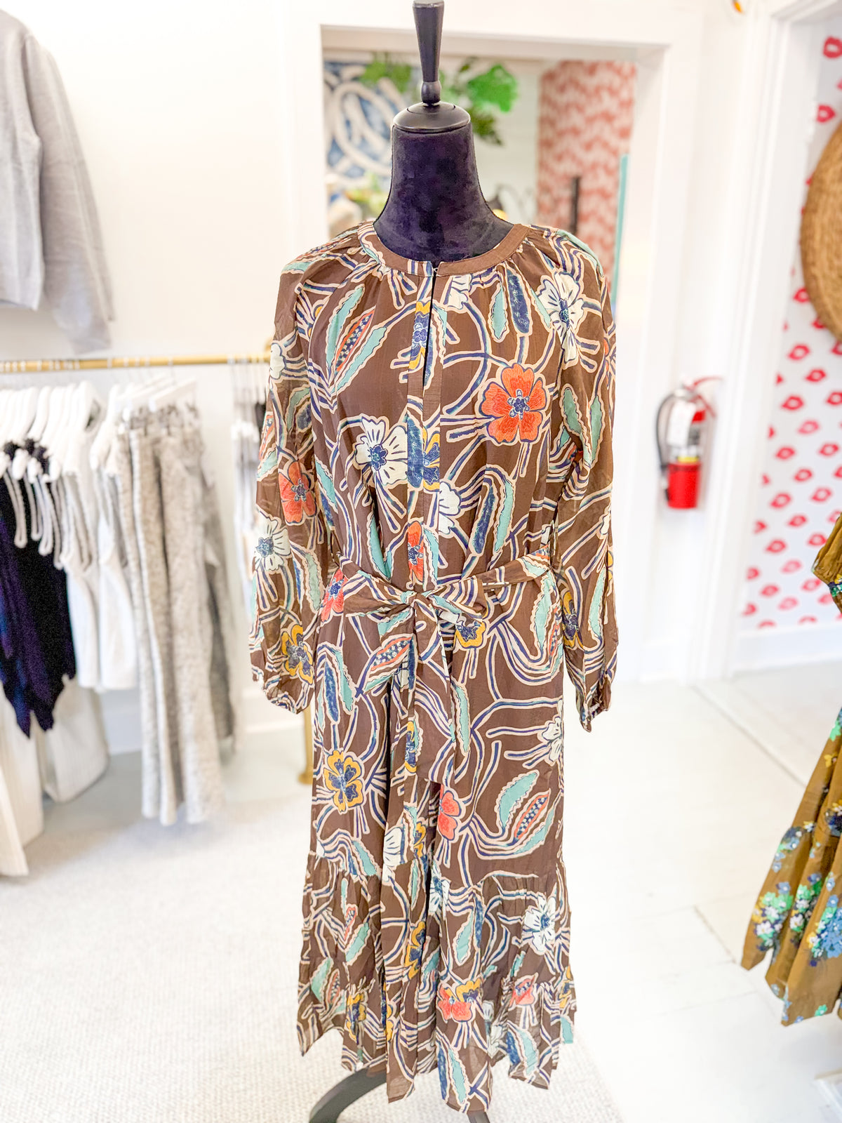 Puff Sleeve Floral Print Dress