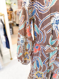 Puff Sleeve Floral Print Dress