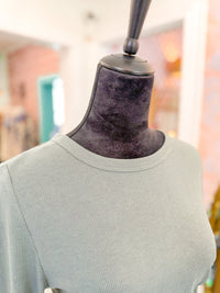 Ribbed Long Sleeve Top - Olive