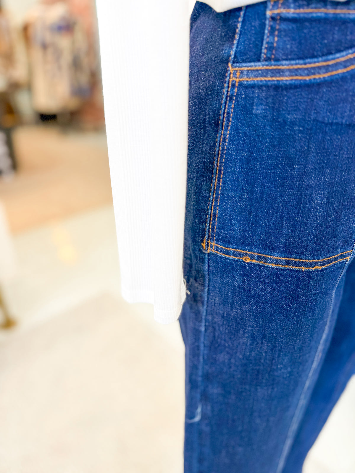 Ribbed Long Sleeve Top - White