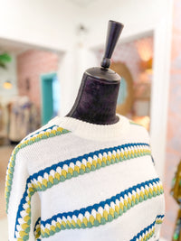 Striped Textured Pullover Sweater
