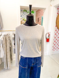 Ribbed Long Sleeve Top - Heather Gray