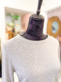 Ribbed Long Sleeve Top - Heather Gray