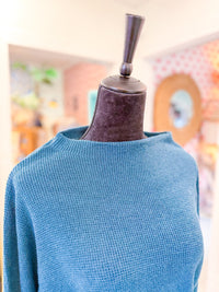 Ribbed Boat Neck Pullover Sweater