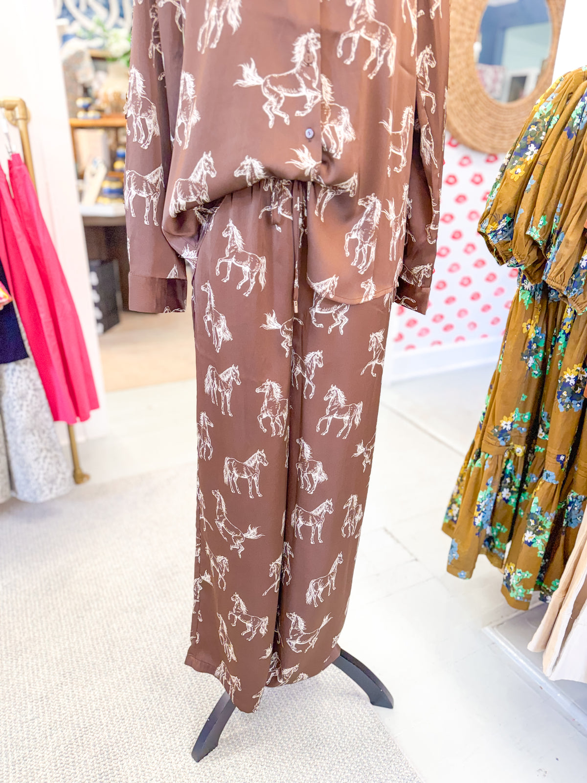 Horse Print Satin Pant
