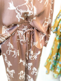 Horse Print Satin Pant