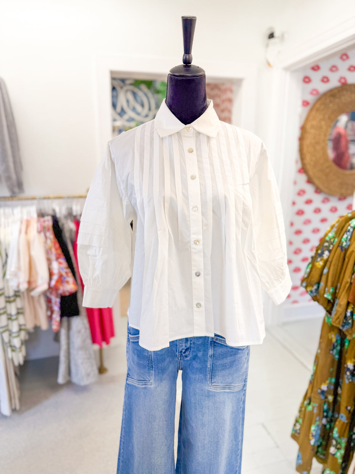 Pleat Detailed Button Down Shirt