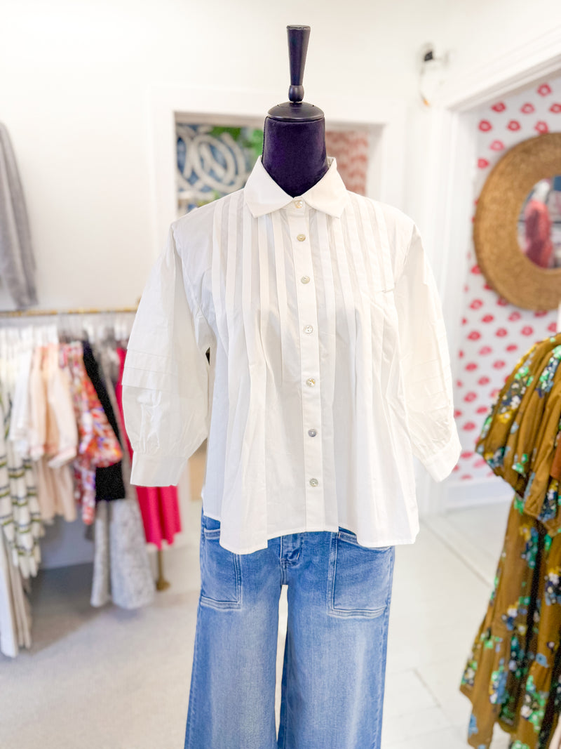 Pleat Detailed Button Down Shirt