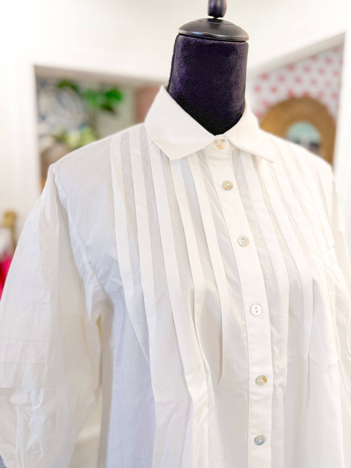 Pleat Detailed Button Down Shirt