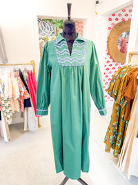Emerald Green Ric Rac Trim Dress