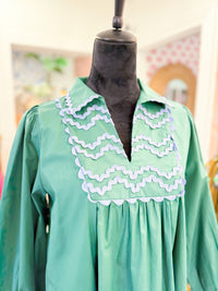 Emerald Green Ric Rac Trim Dress
