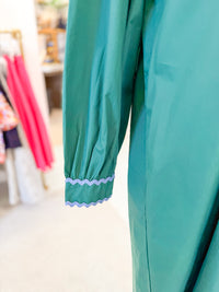 Emerald Green Ric Rac Trim Dress