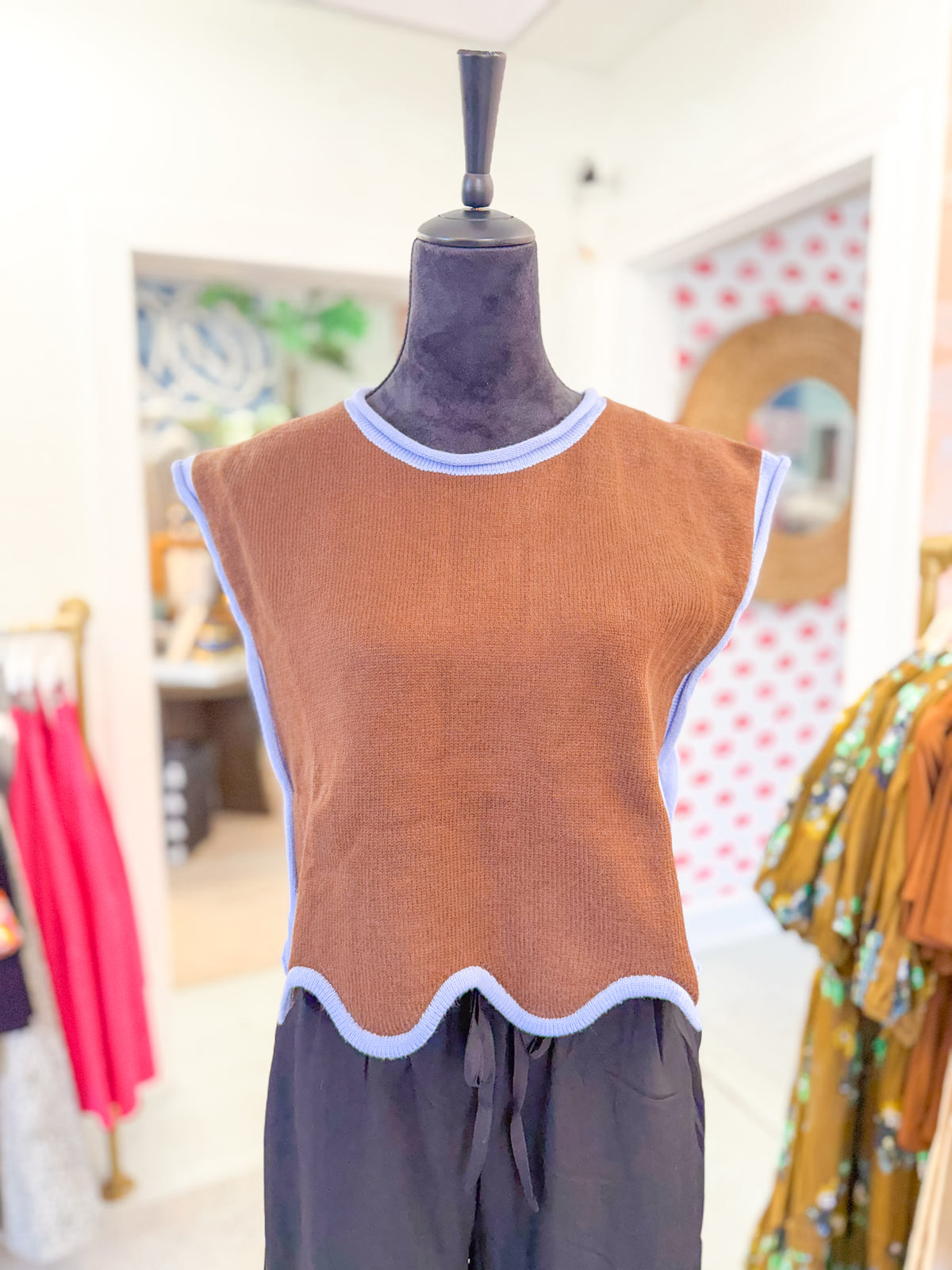Knit Top with Trim Detail Top
