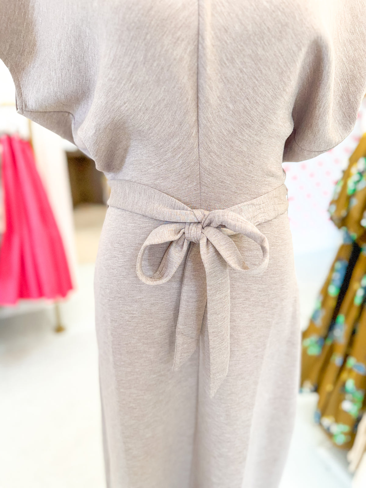 Draped Maxi Dress - Taupe Heather