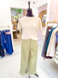 Checkered Pants - Olive