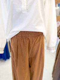 Corduroy Wide Leg Pant - Brown