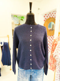 Button Down Cardigan Sweater - Navy