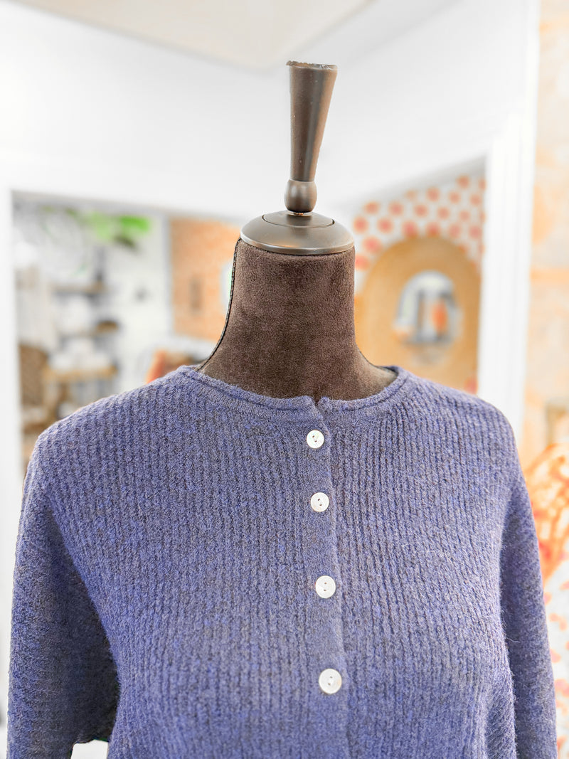 Button Down Cardigan Sweater - Navy