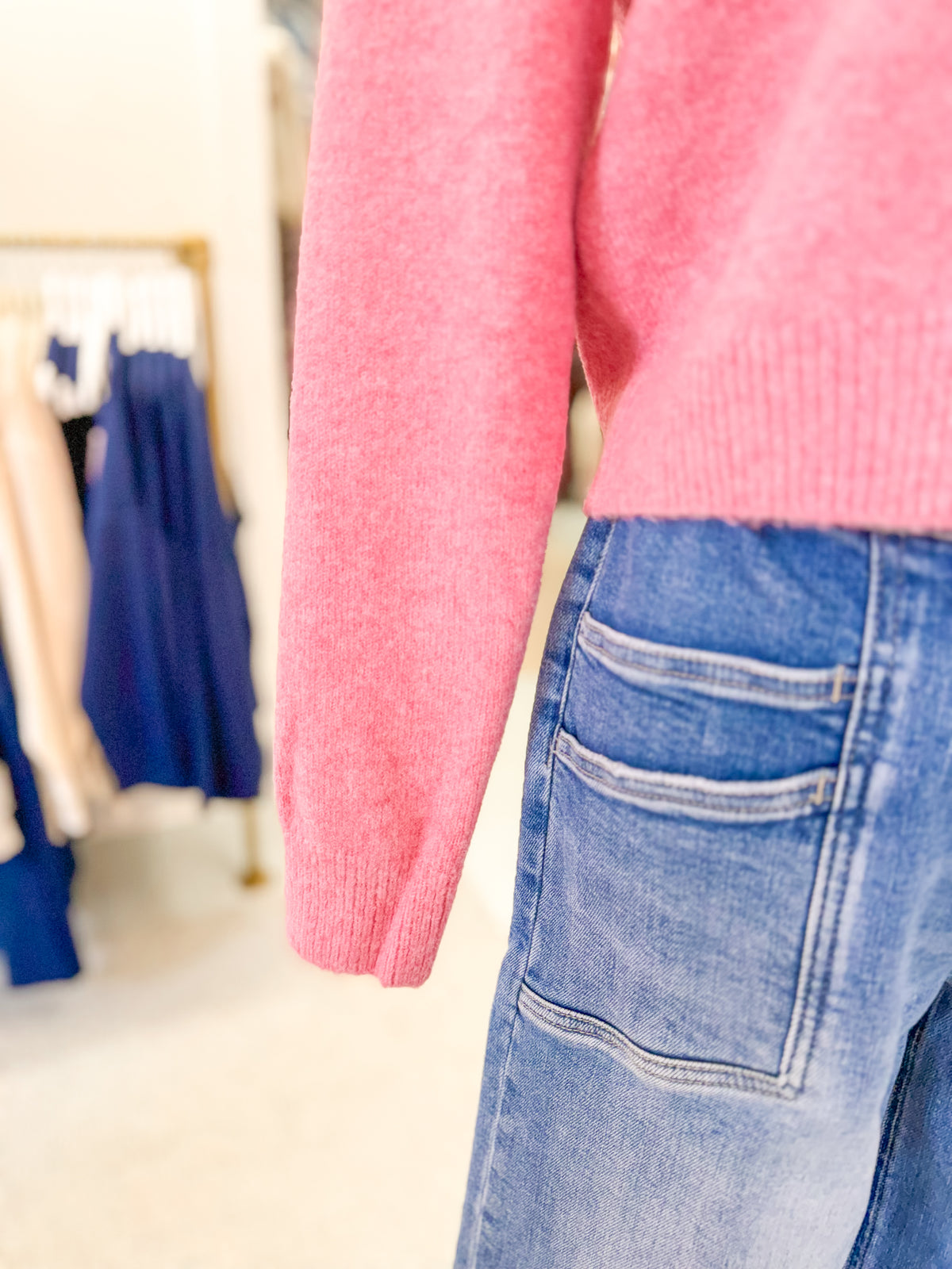 Button Down Long Sleeve Cardigan - Pink
