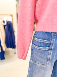 Button Down Long Sleeve Cardigan - Pink