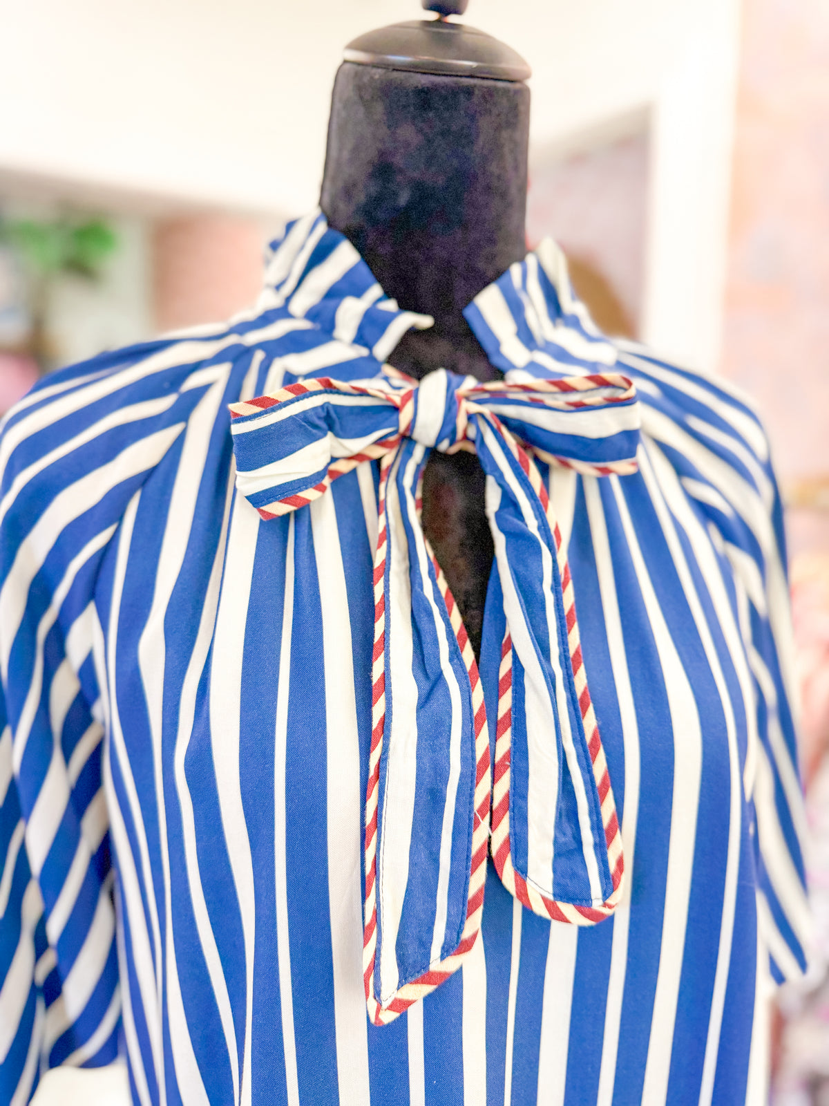 Stripe Tie Front Top