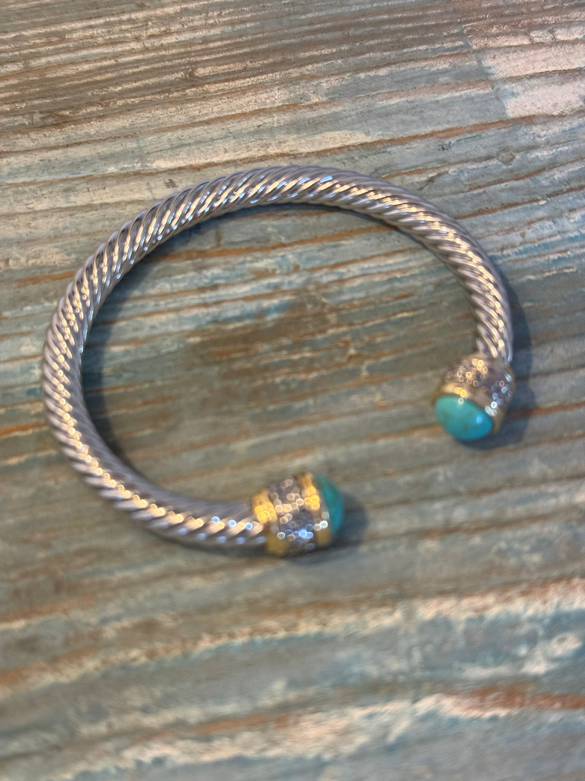 Turqouise Stone Cable Bracelet