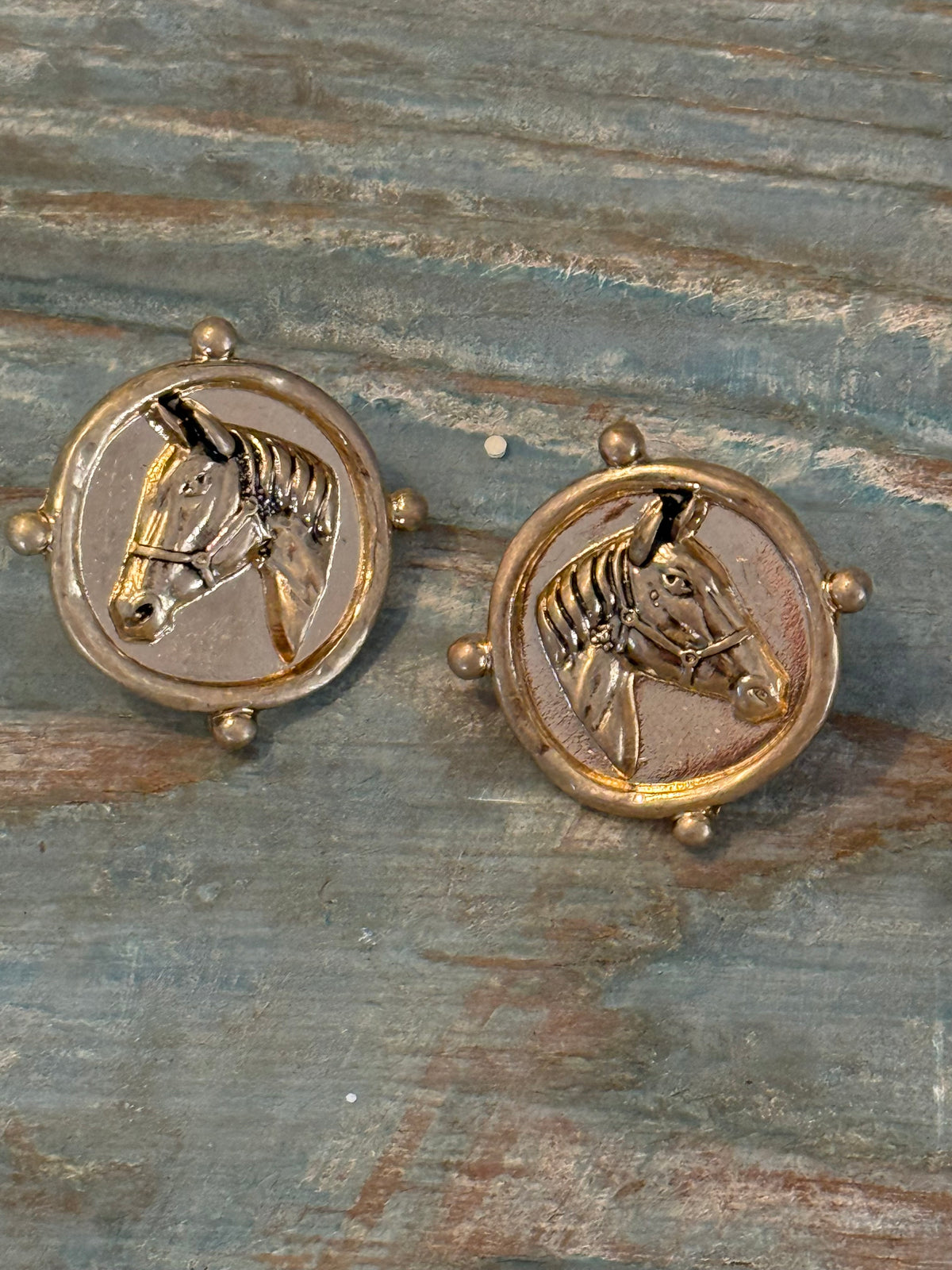 Equestrian Medallion Stud Earrings
