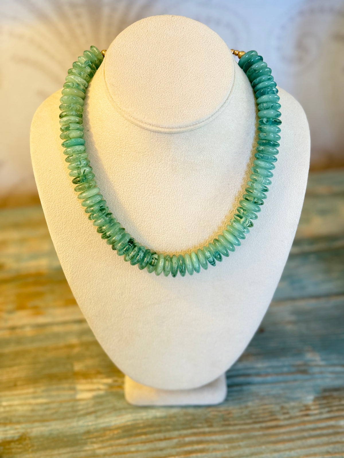Green Disc Bead Necklace