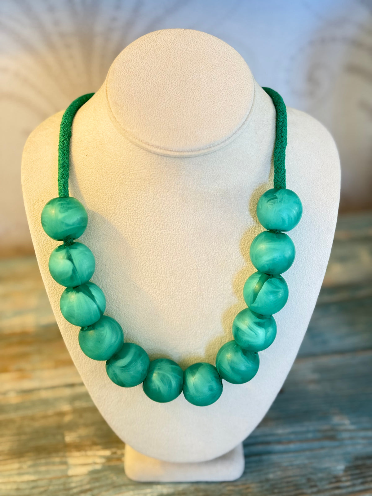 Teal Statement Bead Necklace