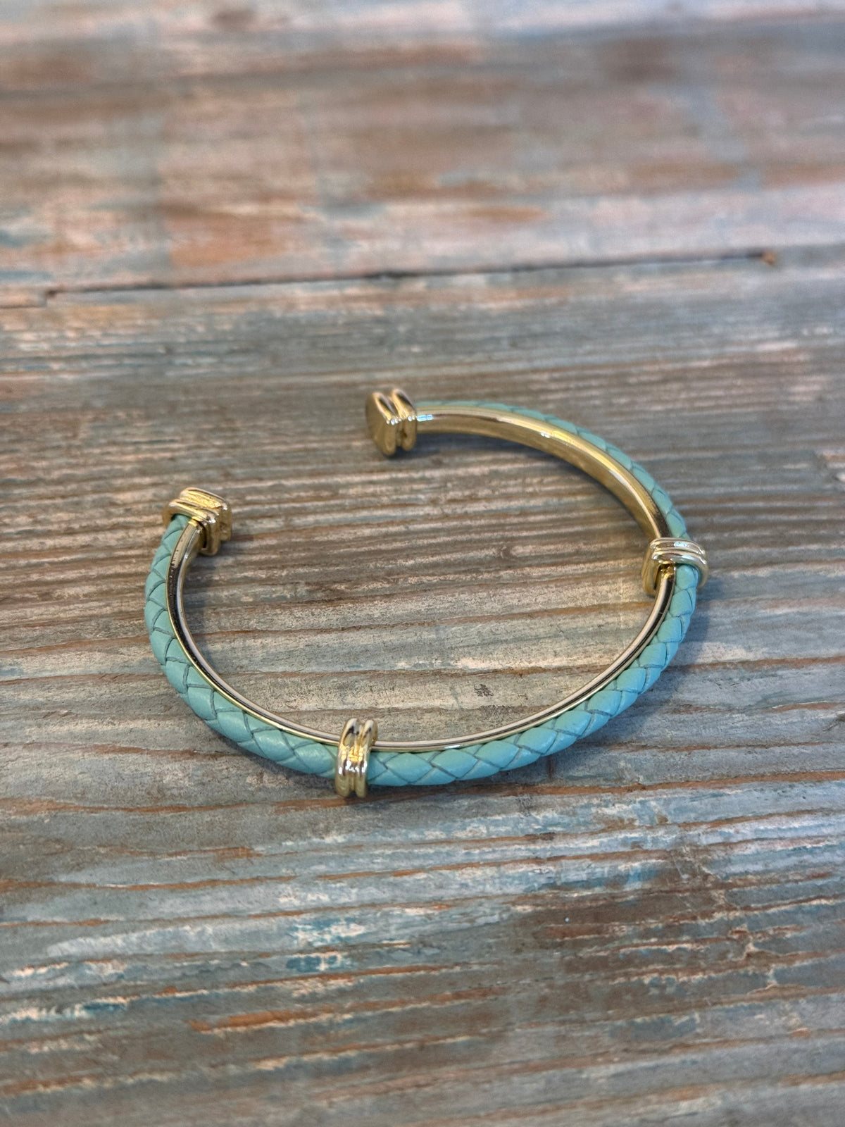 Turquoise Woven Cord Cuff Bracelet