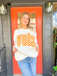 The Clandestine Underground - Tennessee VOLS, Checkerboard Oversized 90's Sweatshirt