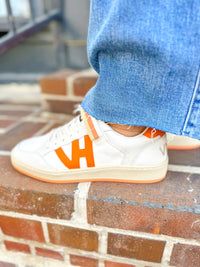 Orange and White Low Tops with Strap