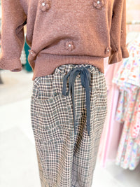 Plaid Cropped Trouser - Espresso